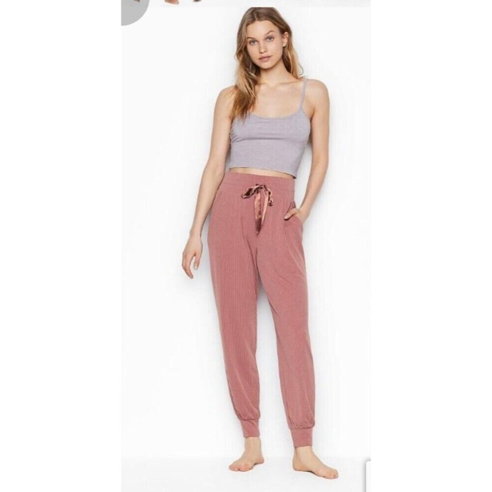 Victoria’s Secret Mauve Ribbed Modal Jogger Pants, Size Large